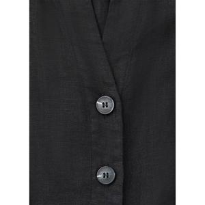 Whistles Black Fiona Linen Button Jumpsuit
